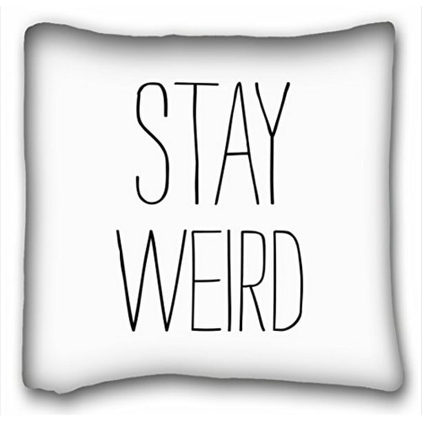 HGOD DESIGNS Funny Stay Weird Black White Square Throw Pillow Case Decorative Cushion Cover Pillowcase 18 X 18 Inches HGOD DESIGNS Funny Stay Weird Black White Square Throw Pillow Case Decorative Cushion Cover Pillowcase 18 X 18 Inches